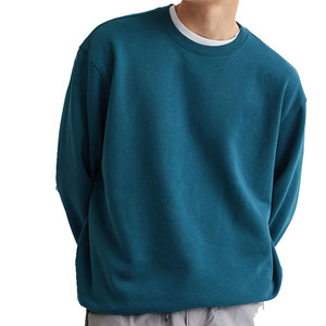 Sweat-shirts à capuche en coton épais, pull-over décontracté pour hommes, coupe oversize, col rond côtelé, couleur unie, logo personnalisé - Product Image 1