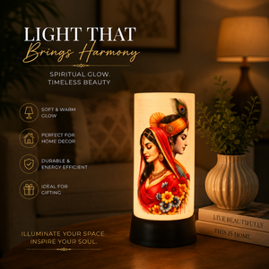 Radha Krishna LED Night <b>Lamp</b> Acrylic Spiritual Table Light <b>USB</b> Touch Decorative Bedside Janmashtami Diwali Gift Home Temple Room - Product Image 2