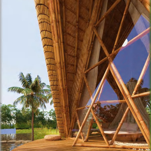บ้านสำเร็จรูปทรงบังกะโลสำหรับแคมป์ปิ้งสุดหรู NB02 วิลล่ารักษ์โลกหลังคาทรงจั่วไม้สไตล์โมเดิร์นโบโฮทำจากไม้ไผ่ - Product Image 5
