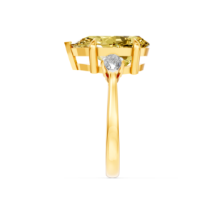Bague personnalisée en or massif 14K 9K 10K 18K avec diamant jaune de laboratoire 6 carats, certifiée RJC, bijoux fins éthiques, MOQ 3 pièces 10 pièces OEM ODM E201280 - Product Image 1