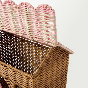 Cute Handmade Rattan Dollhouse Storage <b>Basket</b> Wicker House Toy Organizer Kids Baby <b>Hamper</b> Nursery Room Toys Decoration - Product Image 3