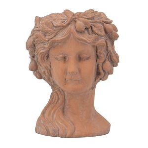 8x9x11.5 marrone testa busto fioriera stile greco in cemento ornamento da giardino per interni ed esterni decorazioni per la casa - Product Image 2