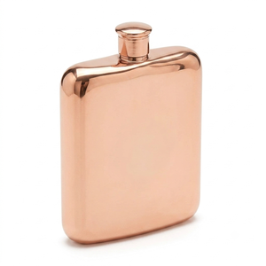 Gourde de poche en cuivre de qualité supérieure 6oz, gourde à liqueur en acier inoxydable, gourde à whisky portable, cadeau pour hommes, cadeau pour les garçons d'honneur - Product Image 1