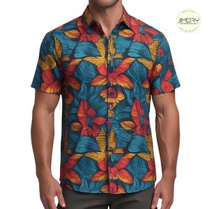 Camisa de manga corta con estampado floral informal para hombre, cómoda y elegante, personalizada, al por mayor, novedad de 2025 - Product Image 5