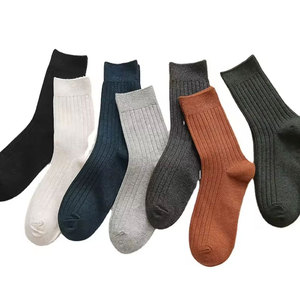 Classic Casual Cotton <b>Socks</b> For Men Soft Ribbed Crew Length Breathable Stretch Comfortable Daily Office Walking - Product Image 1