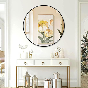 Creative Design Round Shape Metal Border Clear Glass Wall Mirror Custom Finished <b>Large</b> Size Home Office Living Room Usage - Product Image 6