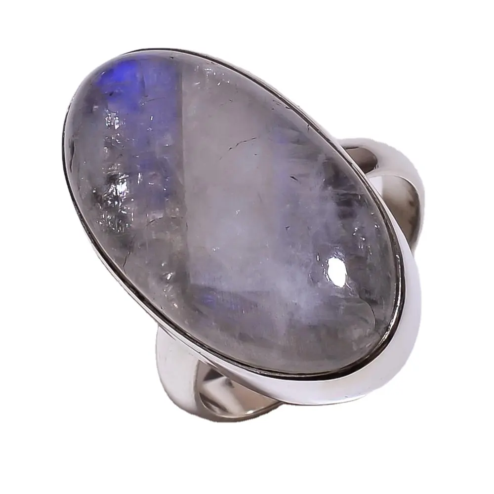 Fire Play Fantastic Look Rainbow Moonstone 925 Silver Ring