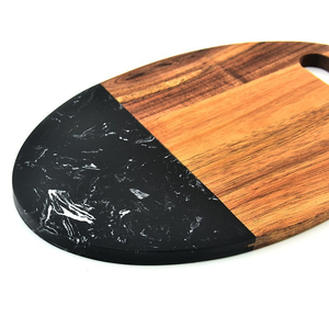 FAIZA CRAFT Planche à découper écologique en bois d'acacia et résine époxy taille personnalisable Planche à découper - Product Image 5
