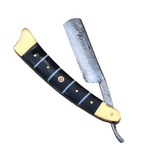 Navaja de Afeitar Plegable Recta de Acero de Damasco Hecha a Mano, Lista para Usar, con Hoja Clásica de Barbero para Afeitar la Cara, para Hombre - Product Image 3