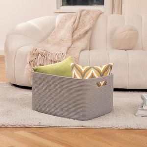 Cesta de Almacenamiento de Cuerda de Algodón Tejida Moderna y Ecológica de 75L, 22x17x12, para Bebidas/Alimentos, para Sala de Estar, Dormitorio, Cuarto de Niños - Product Image 3