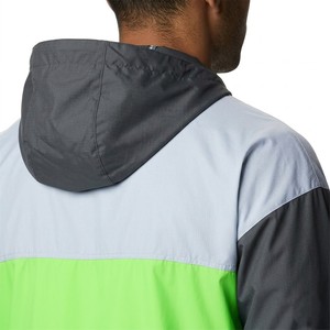 Chaqueta Cortavientos con Capucha para Hombre, Diseño Color Block, Ligera, Cierre Frontal, Ropa Deportiva Casual para Exteriores, Material de Poliéster para Primavera - Product Image 3