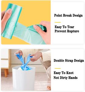 Bolsas de Basura Pequeñas y Resistentes, Bolsas de Basura Pequeñas y Coloridas con Asa para Hogar, Oficina, Cocina y Baño - Product Image 2