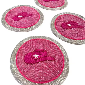 Posavasos de Vidrio con Cuentas de Arte Moderno, Protección de Mesa para Fiestas de Cócteles, Tapetes y Almohadillas Artesanales Hechas a Mano - Product Image 6