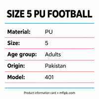 Ballon de football taille 5 en PU blanc cyan rouge fabriqué au Pakistan modèle 401