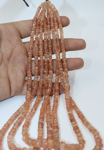 AAA + Natural Sunstone facetado Rondelle Beads 4-7mm Sunstone Beads para joyería - Product Image 5