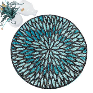 <b>Placemat</b> Glass <b>Beaded</b> <b>Placemat</b> Luxury Kitchen Decoration <b>Beaded</b> <b>Placemats</b> Table Mat Dinning Table Restaurant and Hotel Design - Product Image 1