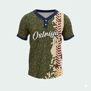 Camiseta de Béisbol/Sóftbol de Manga Corta con Cuello en V y Dos Botones para Hombre, Ropa Deportiva Unisex, Logotipo Frontal Personalizado, Alta Calidad - Product Image 2
