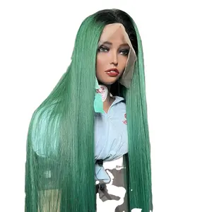 Обновите свой стиль: Зеленый прямой парик из кости-длинный, гладкий, без спутывания, без выпадения парик-от вьетнамского поставщика человеческих волос