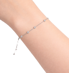 925 Sterling <b>Silver</b> Stunning Delicate Mini Lab Grown Diamond Chain <b>Bracelet</b> 18K <b>Solid</b> Gold Natural Diamond Dazzling Jewelry - Product Image 6