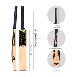 Bate de béisbol ZAP Alpha Power Kashmir Willow – Resistente |   Big Sweet Spot |   Ideal para jugadores de nivel profesional e intermedio - Product Image 5