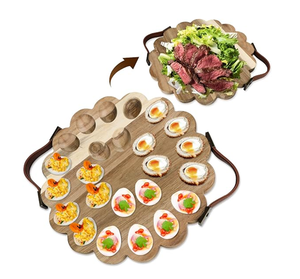 Bandeja/Plato Rectangular de Madera al por Mayor para Huevos Rellenos, Práctico Organizador de Huevos Cocidos para Mesa - Product Image 2