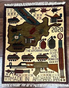 Alfombras de la Guerra Afgana, Alfombras con Patrones de la Guerra Afgana de EE. UU., Alfombras Afganas Hechas a Mano, Alfombras de la Guerra de Afganistán - Product Image 1