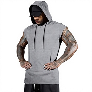 Men Summer Sleeveless Quick Dry Breathable Gym Fitness Training Hoodies Comfortable Design High Quality Gym Hoodies - Product Image 5