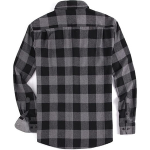 Men's Cropped <b>Flannel</b> Shirt Trendy Long Sleeve Lightweight Casual Button up Fashion Street Style 100% Cotton Soft - Product Image 4