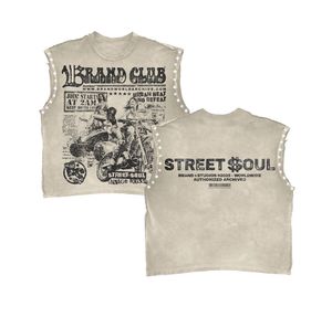เสื้อยืดผ้าเจอร์ซีย์คอตตอน 100% คุณภาพสูง ผลิตจากโรงงาน พิมพ์ลายสกรีนที่ชายเสื้อแบบดิสเทรส ซักย้อมสีแบบแอซิดวอช สำหรับผู้ชาย สั่งผลิตขั้นต่ำน้อย - Product Image 4