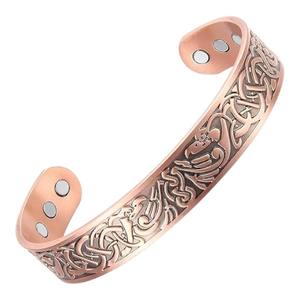 กำไลข้อมือทองแดงทิเบตทำมือคุณภาพสูง ของขวัญสำหรับผู้หญิงและผู้ชาย มีให้เลือกหลากหลายดีไซน์และขนาด - Product Image 3