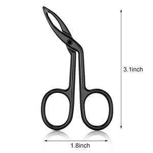 Paquete de 3 Pinzas para Cejas Negras Tipo Tijera de Acero Inoxidable con Puntas Rectas de Precisión y Agarre Ergonómico para Vello Facial - Product Image 1