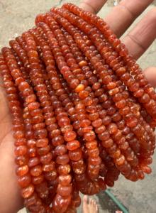AAA+ Quality Natural Orange Sunstone Rondelle <b>Beads</b> 6mm-10mm IGI Certified Aligemstones Brand Loose Gems for Jewelry Making - Product Image 3