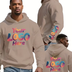 Regular Fit 100% Cotton Fleece Men's Hoodie Thin Hooded Eco-Friendly Cartoon Print Personalized Customizable 3-Area Print Chest - Product Image 1