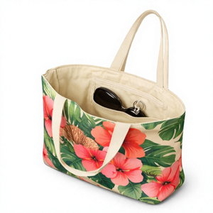 Sac fourre-tout en coton personnalisé pour femmes, sac en coton imprimé, sac de plage pour femmes, sac fourre-tout en toile imprimé sur mesure - Product Image 3