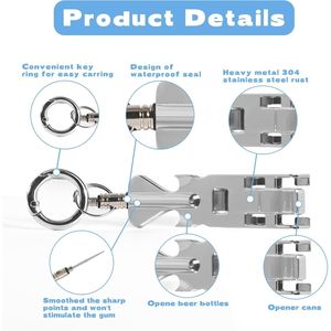 Stuzzicadenti Portatili Multiuso in Titanio, Riutilizzabili in Acciaio Inossidabile, Apribottiglie da Viaggio per Ristoranti, Delicati sui Denti - Product Image 1
