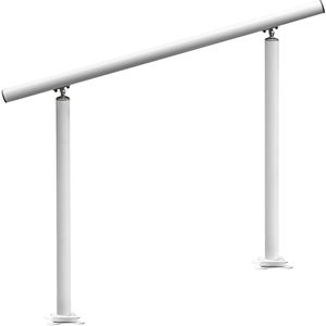 Kit Ringhiera per Scale in Alluminio Bianco Regolabile per Esterni, Corrimano da 1,2 m per 1-4 Gradini, Dispositivi di Assistenza per Anziani - Product Image 1