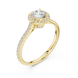 แหวนทองคำขาว 14K ประดับเพชรทรงกลมเพาะเลี้ยงในห้องปฏิบัติการ ของขวัญวันครบรอบสำหรับผู้หญิง |   เพชรที่เพิ่งเพาะเลี้ยง - Product Image 5