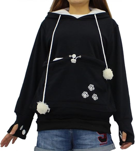 เสื้อฮู้ดดี้ปักลายการ์ตูนฤดูใบไม้ร่วง ระบายอากาศได้ดี ลายแมวคู่รัก จิงโจ้ สุนัข แขนยาว มีกระเป๋าหน้า ลายสัตว์น่ารัก สวมใส่สบาย - Product Image 3