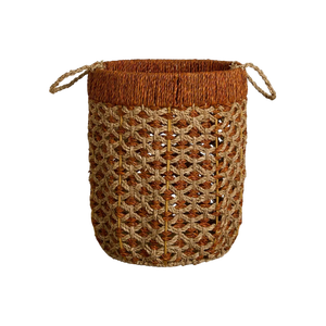 High Quality Bestselling Eco-Friendly Seagrass Handwoven <b>Basket</b> <b>Storage</b> Home Decoration Laundry <b>Basket</b> Hamper Multifunction Made - Product Image 1