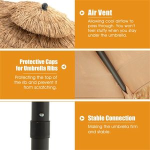 Portable 9-foot Patio Umbrella with 8 Ribs for Beach & Outdoor Activities - Product Image 6