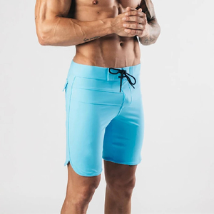 Shorts de sport en coton solide pour hommes, tissu extensible, taille haute, vêtements d'entraînement de gym - Product Image 3