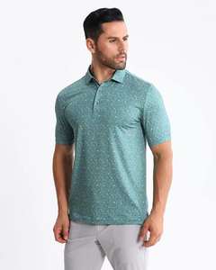 Polo de golf uni en coton double de haute qualité avec logo personnalisé, t-shirt polo vierge - Product Image 2