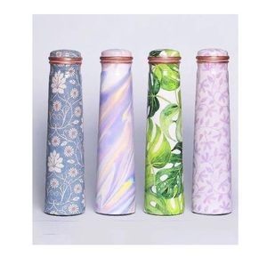Handmade Pure Copper Water Bottle Ayurvedic Reusable Copper Drinking Bottle For <b>Men</b> Women Home Office Travel Gym Fitness - Product Image 2
