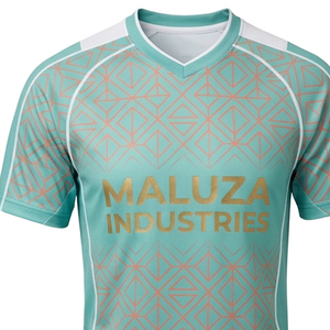 Tenue de football professionnelle imprimée, personnalisable avec couleurs d'équipe, logo et numéro, ensemble maillot et short, tissu à séchage rapide, protection UV, respirant - Product Image 2