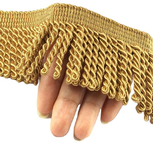 Nouvelle Frange Décorative en Fil Doré de Haute Qualité pour Textile de Maison, 60, 80, 120 mm, Garniture Bouclée à Pompons pour Vêtements - Product Image 4