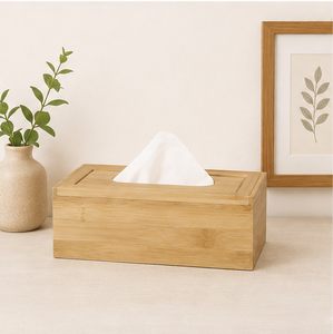 Boîte à mouchoirs rectangulaire en bambou écologique, support moderne et minimaliste en bois pour mouchoirs, pour la maison, le bureau et la décoration d'hôtel - Product Image 2