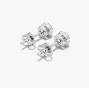 White Gold Plated Amethyst Bezel Drop <b>Earrings</b> 925 Sterling <b>Silver</b> Luxury Design Wedding Elegant Fine Jewelry - Product Image 4