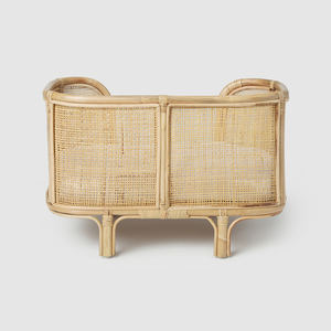 Cama para Mascotas de Mimbre Estilo Boho, Casa de Dormir para Perros y Gatos de Mimbre Natural, Jaula para Gatos de Mimbre con Cojín, Muebles Ecológicos Hechos a Mano - Product Image 5