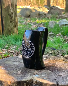 Tasse à boire artisanale en corne écologique, style vintage, en corne naturelle, anti-fuite avec couvercle coulissant, 6 pouces, 500 ml, vaisselle de fête, indienne - Product Image 6