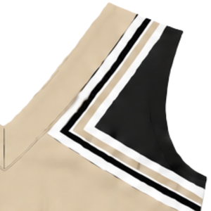 Haut d'uniforme de cheerleading beige sans manches, col en V, pour femmes et filles, idéal pour les équipes de danse et les compétitions - Product Image 3